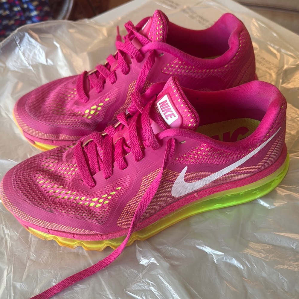 Nike Fuchsia and Lime Athletic Sneakers